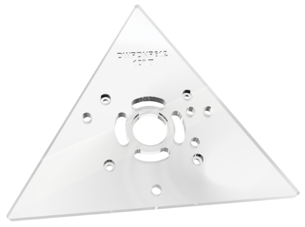 3/8″ Thick 10" Triangle baseplate upgrade with bushing compatibility for Dewalt DNP612 plunge base - Image 2