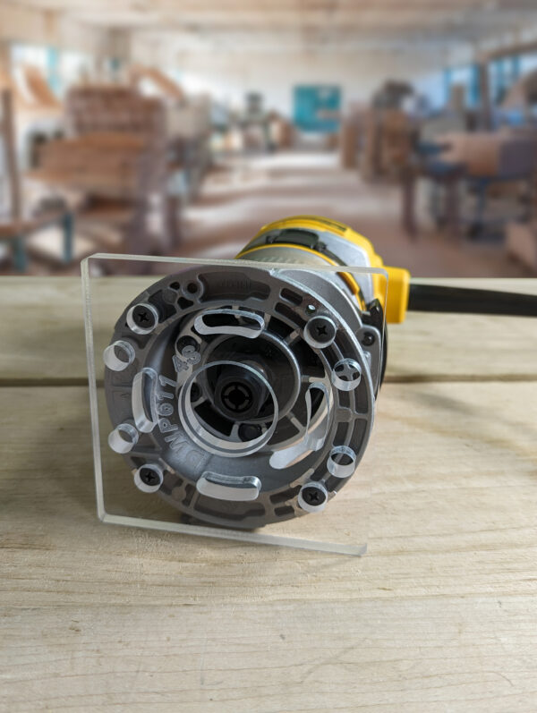 3/8″ Thick 4" Square baseplate upgrade with bushing compatibility for Dewalt DWP611/DCW600/PC450