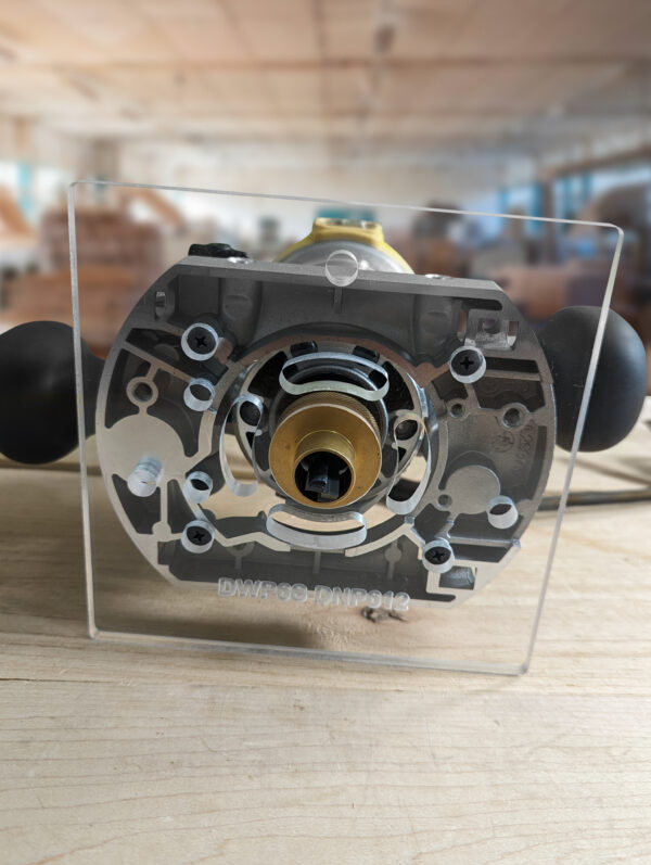 3/8″ Thick 6" Square baseplate upgrade with bushing compatibility for Dewalt DNP612 plunge base - Image 2