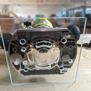 3/8″ Thick 6" Square baseplate upgrade with bushing compatibility for Dewalt DNP612 plunge base