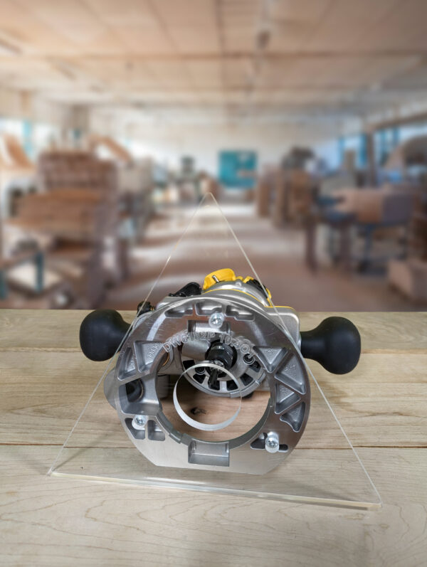 3/8″ Thick 10.4" Triangle baseplate upgrade with 2" opening for Dewalt 6182 plunge base