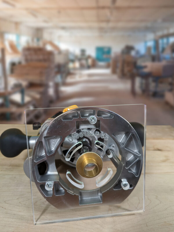 3/8″ Thick 6" Square baseplate upgrade with bushing compatibility for Dewalt 6182 plunge base - Image 3