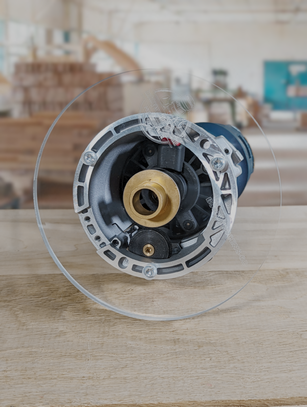 3/8″ Thick 6" circle baseplate upgrade with bushing compatibility for Bosch GKF125CEN Colt 1.25 HP fixed base - Image 2