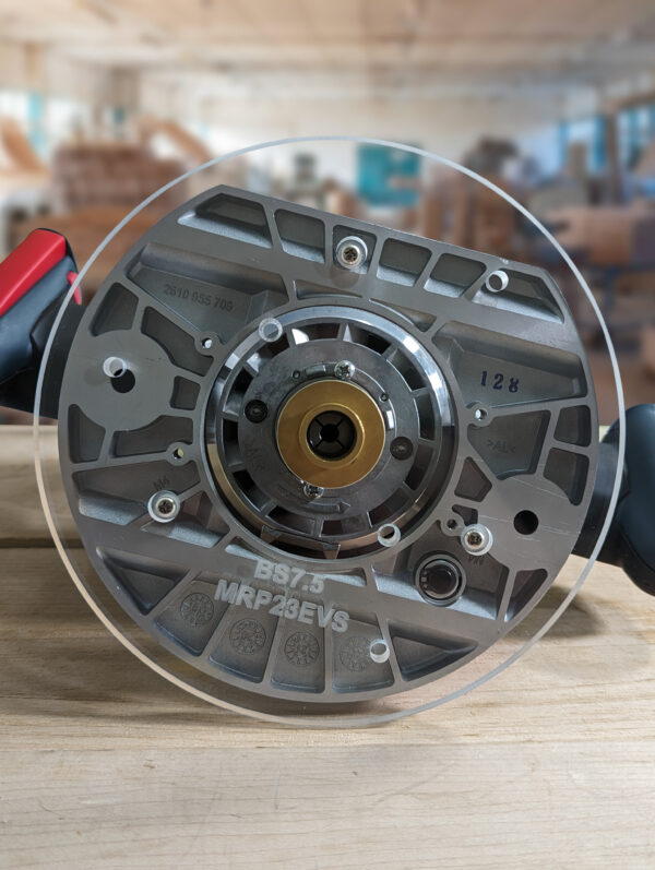 3/8″ Thick 7.5" Circle baseplate upgrade with bushing compatibility for Bosch MRP23EVS plunge base - Image 2