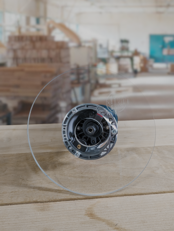 3/8″ Thick 9" Circle baseplate upgrade with a 2" opening for Bosch GKF125CEN Colt 1.25 HP fixed base - Image 4