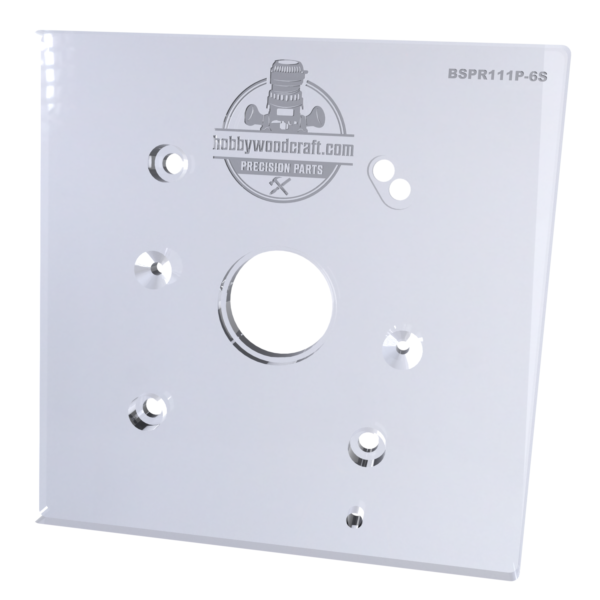 3/8″ Thick 6" Square baseplate upgrade with bushing compatibility for Bosch Colt 1.25 HP Pr111 (GKF125CE) plunge base - Image 2