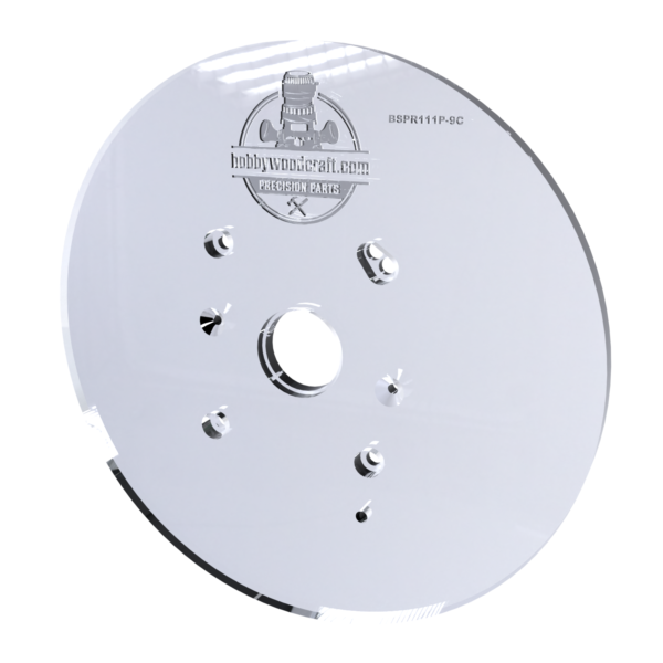 3/8″ Thick 9" Circle baseplate upgrade with bushing compatibility for Bosch Colt 1.25 HP Pr111 (GKF125CE) plunge base - Image 2