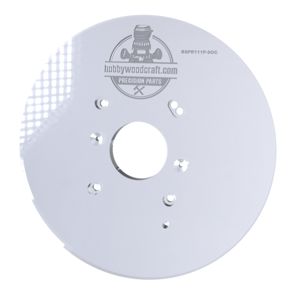 3/8″ Thick 9" Circle baseplate upgrade with 2" opening for Bosch Colt 1.25 HP Pr111 (GKF125CE) plunge base - Image 2
