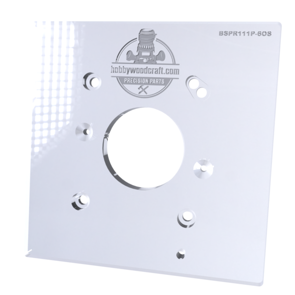 3/8″ Thick 6" Square baseplate upgrade with 2" opening for Bosch Colt 1.25 HP Pr111 (GKF125CE) plunge base - Image 4
