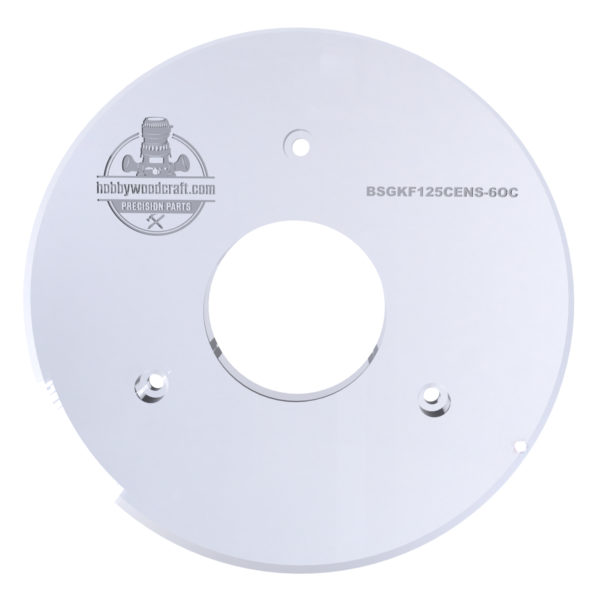 3/8″ Thick 6" circle baseplate upgrade with a 2" opening for Bosch GKF125CEN Colt 1.25 HP fixed base - Image 2