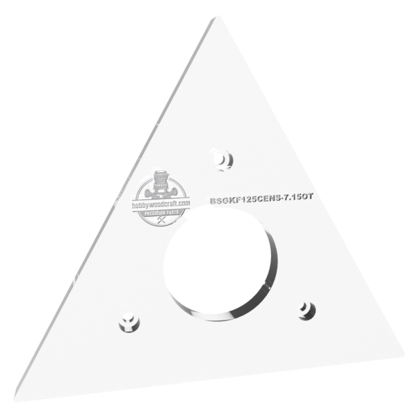 3/8″ Thick 7.15" triangle baseplate upgrade with a 2" opening for Bosch GKF125CEN Colt 1.25 HP fixed base - Image 4
