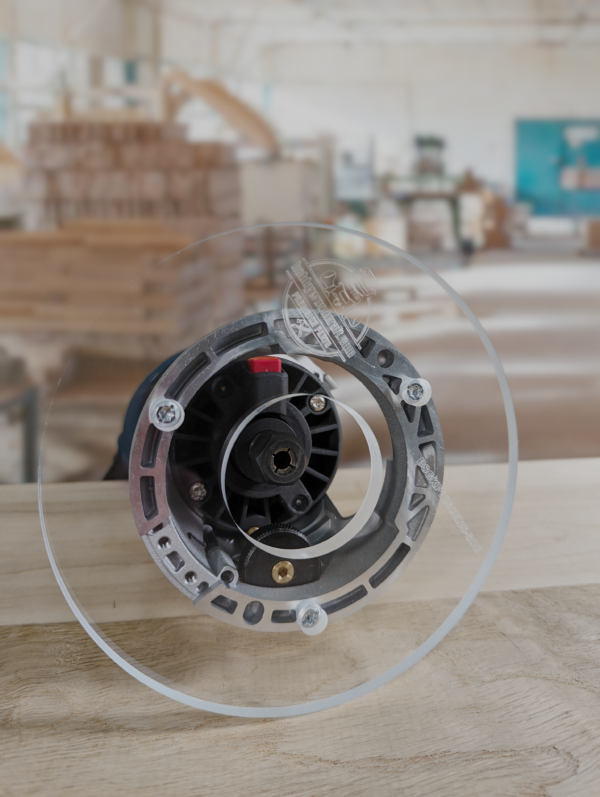 3/8″ Thick 6" circle baseplate upgrade with a 2" opening for Bosch GKF125CEN Colt 1.25 HP fixed base - Image 3