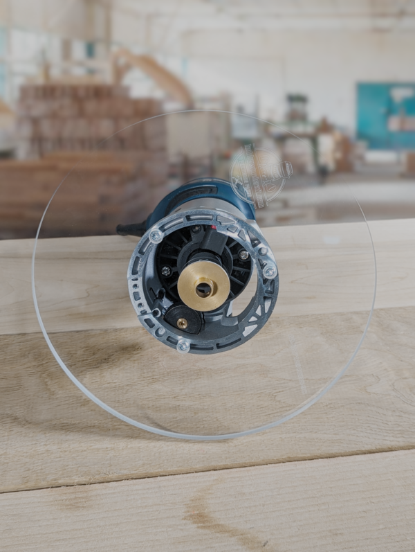 3/8″ Thick 9" circle baseplate upgrade with bushing compatibility for Bosch GKF125CEN Colt 1.25 HP fixed base - Image 4