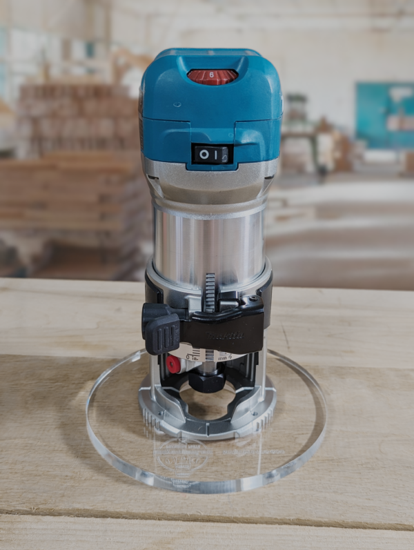 3/8″ Thick 6" circle baseplate upgrade with a 2" opening for Makita RT0701C fixed base - Image 3
