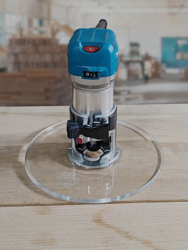 3/8″ Thick 9" circle baseplate upgrade with bushing compatibility for Makita RT0701C fixed base - Image 3