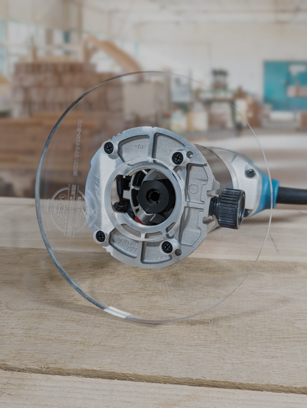 3/8″ Thick 6" circle baseplate upgrade with a 2" opening for Makita RT0701C fixed base - Image 2