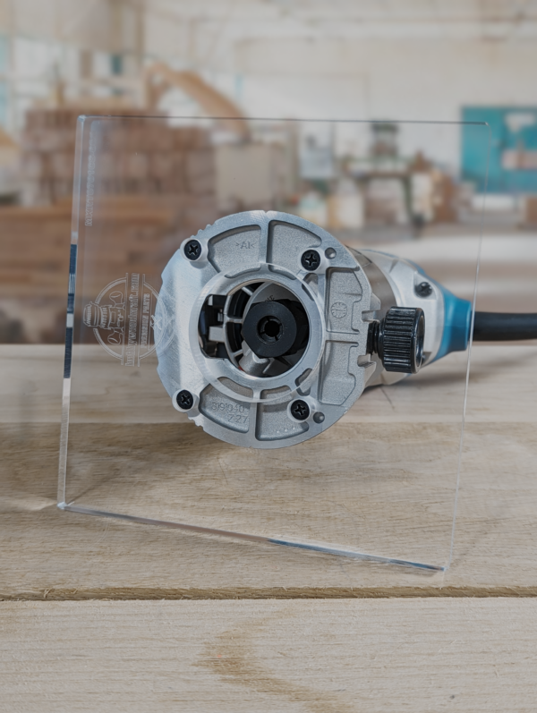 3/8″ Thick 6" square baseplate upgrade with a 2" opening for Makita RT0701C fixed base - Image 2