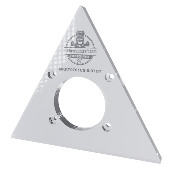 3/8″ Thick 6.07" triangle baseplate upgrade with a 2" opening for Makita RT0701C fixed base - Image 4