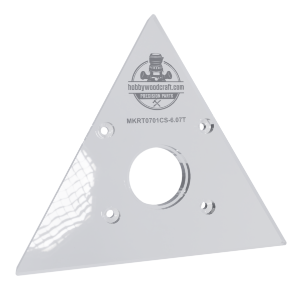 3/8″ Thick 6.07" triangle baseplate upgrade with bushing compatibility for Makita RT0701C fixed base - Image 4