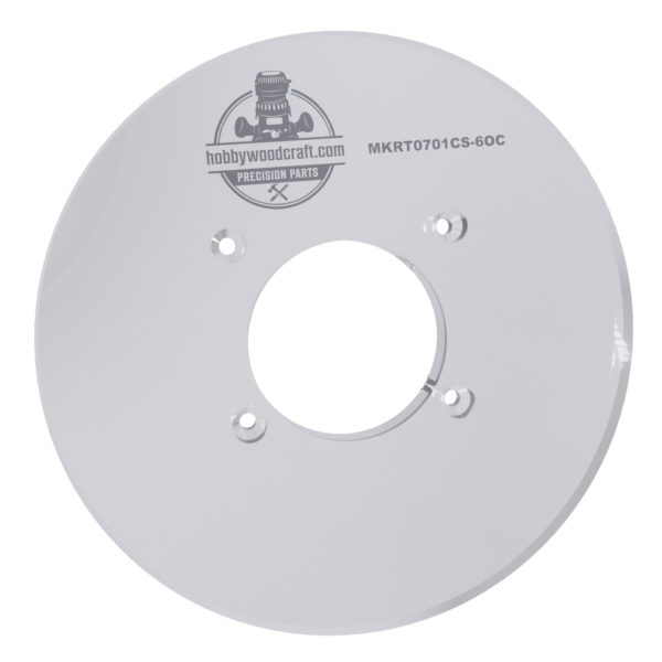 3/8″ Thick 6" circle baseplate upgrade with a 2" opening for Makita RT0701C fixed base - Image 4