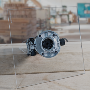 3/8″ Thick 9" square baseplate upgrade with a 2" opening for Makita RT0701C fixed base