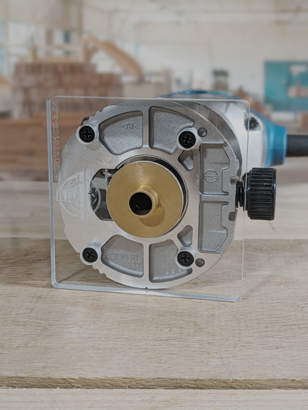3/8″ Thick 3.5" Square baseplate upgrade with bushing compatibility for Makita RT0701C fixed base - Image 4