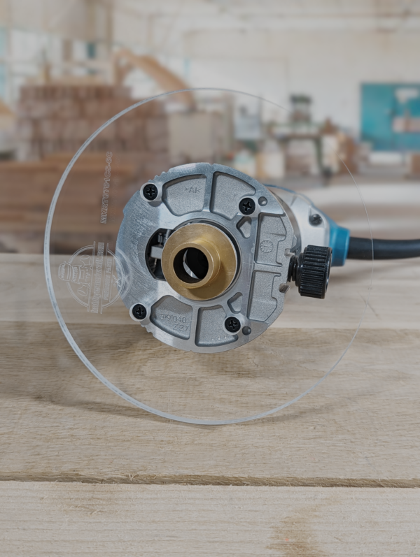 3/8″ Thick 6" circle baseplate upgrade with bushing compatibility for Makita RT0701C fixed base - Image 2