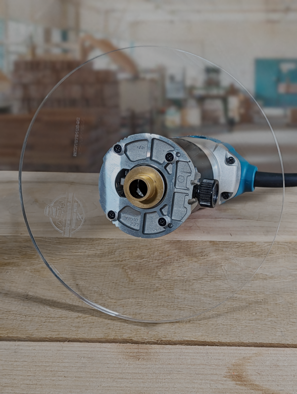 3/8″ Thick 9" circle baseplate upgrade with bushing compatibility for Makita RT0701C fixed base - Image 2