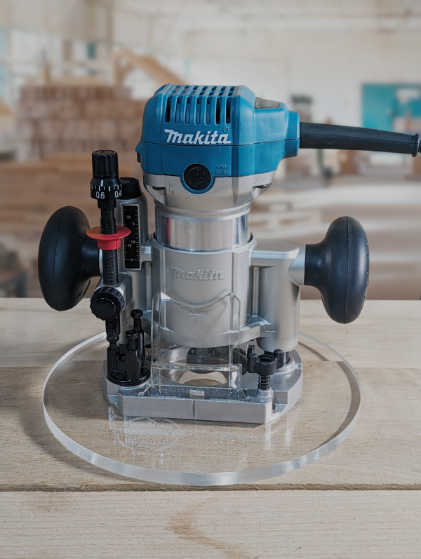 3/8″ Thick 9" circle baseplate upgrade with bushing compatibility for Makita 196094-2 plunge base - Image 3
