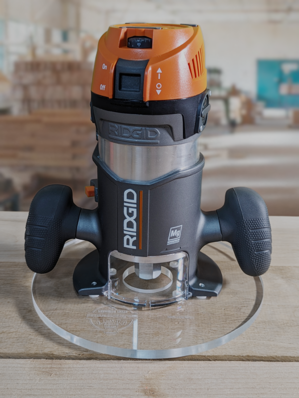 3/8″ Thick 9" circle baseplate upgrade with a 2" opening for Ridgid R2911 fixed base - Image 3
