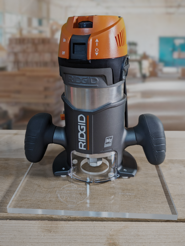 3/8″ Thick 9" square baseplate upgrade with a 2" opening for Ridgid R2911 fixed base - Image 3