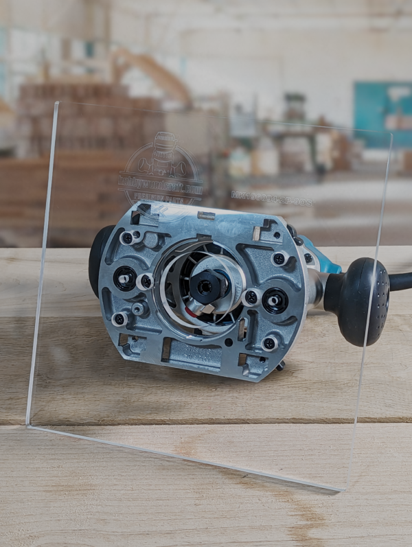 3/8″ Thick 9" square baseplate upgrade with a 2" opening for Makita 196094-2 plunge base - Image 2