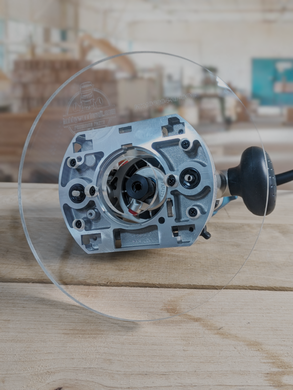 3/8″ Thick 9" circle baseplate upgrade with a 2" opening for Makita 196094-2 plunge base - Image 2