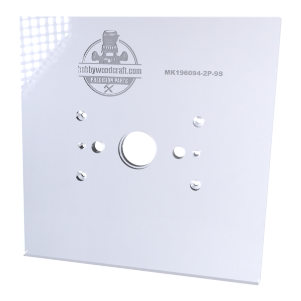 3/8″ Thick 9" square baseplate upgrade with bushing compatibility for Makita 196094-2 plunge base - Image 4