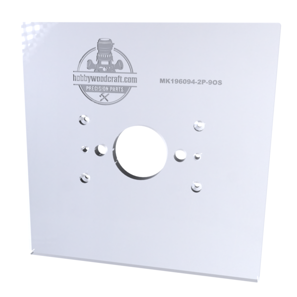 3/8″ Thick 9" square baseplate upgrade with a 2" opening for Makita 196094-2 plunge base - Image 4