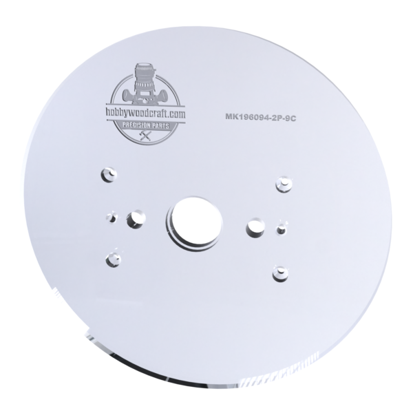 3/8″ Thick 9" circle baseplate upgrade with bushing compatibility for Makita 196094-2 plunge base - Image 4