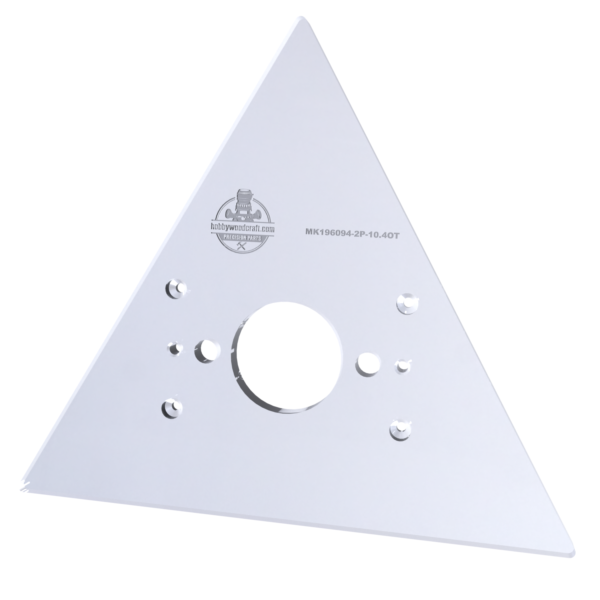 3/8″ Thick 10.4" triangle baseplate upgrade with a 2" opening for Makita 196094-2 plunge base - Image 4