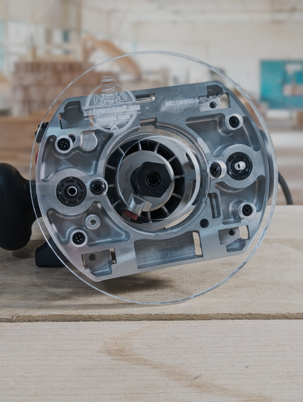 3/8″ Thick 6" circle baseplate upgrade with a 2" opening for Makita 196094-2 plunge base