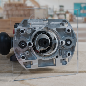 3/8″ Thick 6" square baseplate upgrade with a 2" opening for Makita 196094-2 plunge base