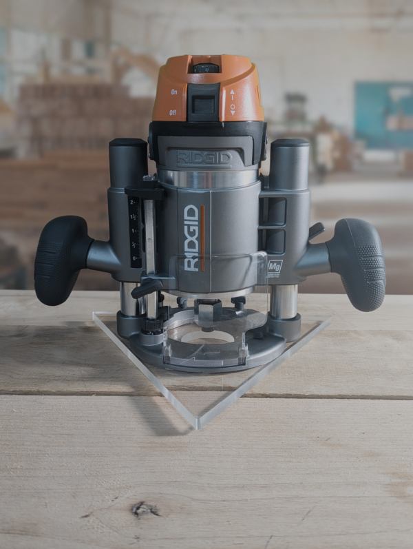 3/8″ Thick 10.4" Triangle baseplate with a 2" opening for Ridgid R29202 plunge base - Image 3