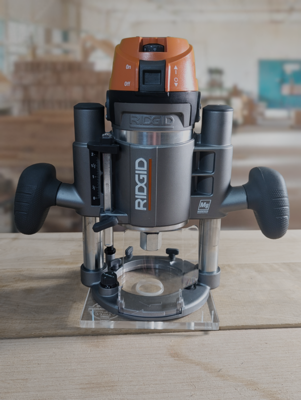 3/8″ Thick 6" Square baseplate upgrade with bushing compatibility for Ridgid R29202 plunge base - Image 3