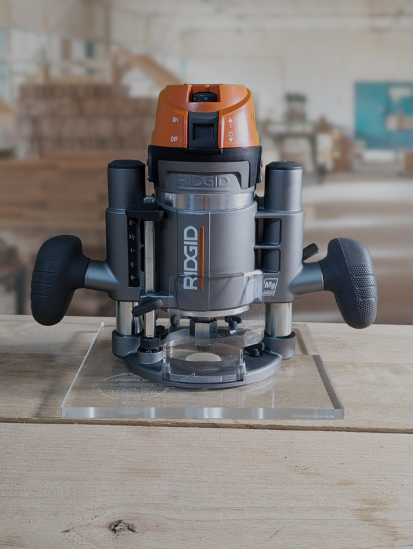 3/8″ Thick 9" Square baseplate upgrade with bushing compatibility for Ridgid R29202 plunge base - Image 3
