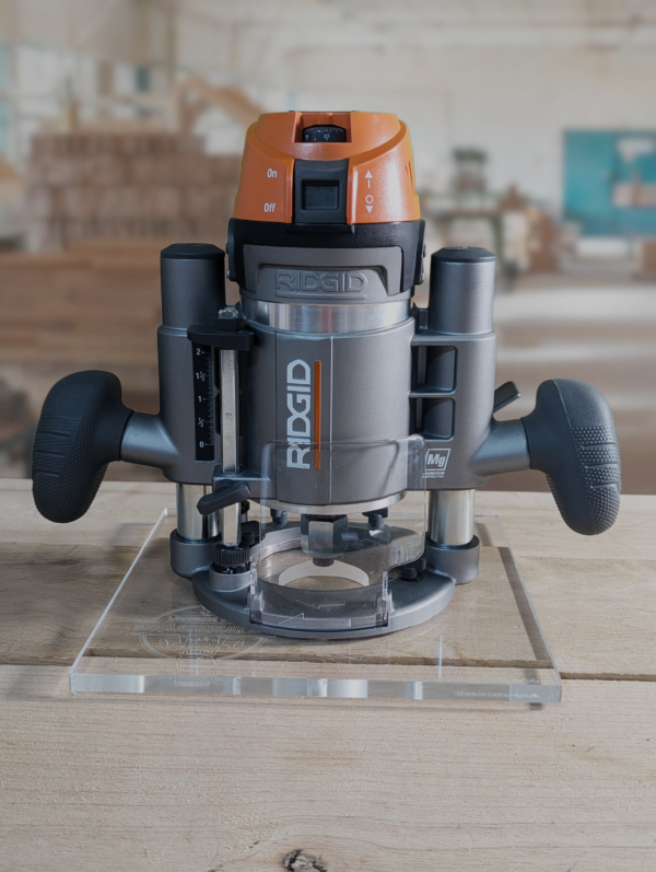 3/8″ Thick 9" Square baseplate with a 2" opening for Ridgid R29202 plunge base - Image 3