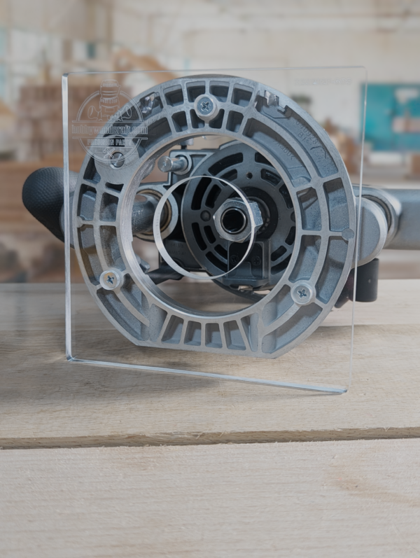 3/8″ Thick 6" Square baseplate with a 2" opening for Ridgid R29202 plunge base - Image 2