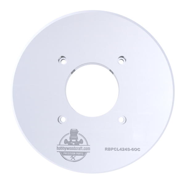 3/8″ Thick 6" circle baseplate upgrade with a 2" opening for Ryobi PCL424/P601 and Ridgid R860443 fixed base