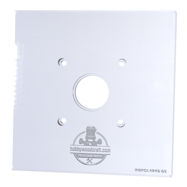 3/8″ Thick 6" square baseplate upgrade with bushing compatibility for Ryobi PCL424/P601 and Ridgid R860443 fixed base
