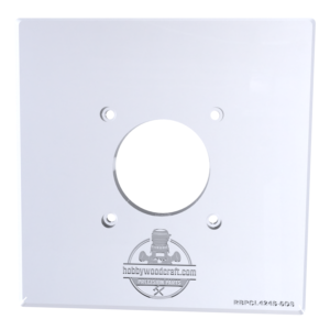 3/8″ Thick 6" square baseplate upgrade with a 2" opening for Ryobi PCL424/P601 and Ridgid R860443 fixed base