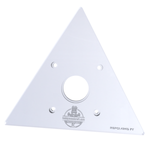3/8″ Thick 7" triangle baseplate upgrade with bushing compatibility for Ryobi PCL424/P601 and Ridgid R860443 fixed base