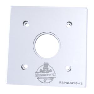 3/8″ Thick 4" square baseplate upgrade with bushing compatibility for Ryobi PCL424/P601 and Ridgid R860443 fixed base