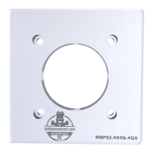 3/8″ Thick 4" square baseplate upgrade with a 2" opening for Ryobi PCL424/P601 and Ridgid R860443 fixed base